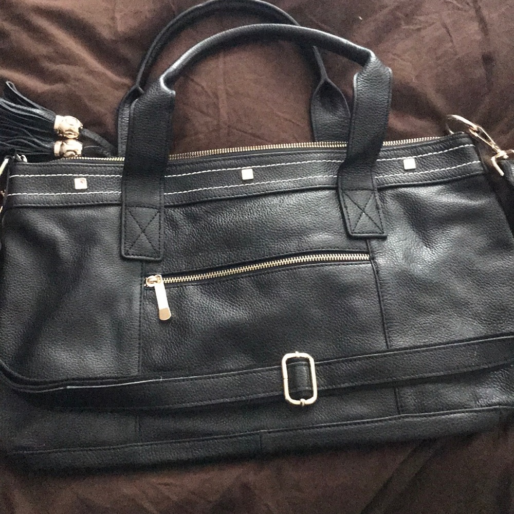 Black Cuore pelle bag large leather